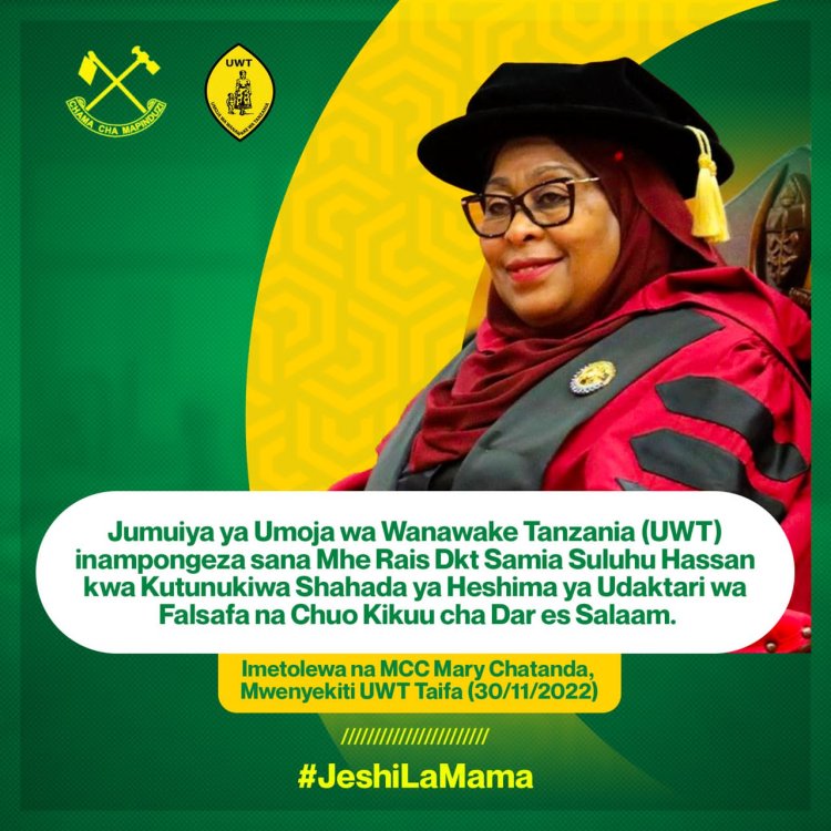 Breaking News: Tanzania: Perezida Samia yahawe PhD